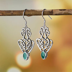 Enamel & Silver-Plated Filigree Drop Earrings