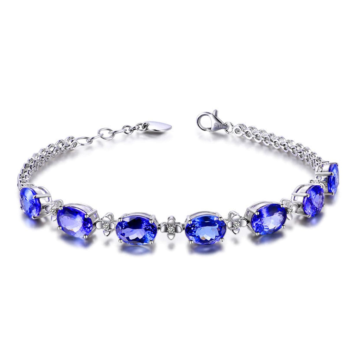 Blue Crystal & cubic zirconia Clover Tennis Bracelet - streetregion