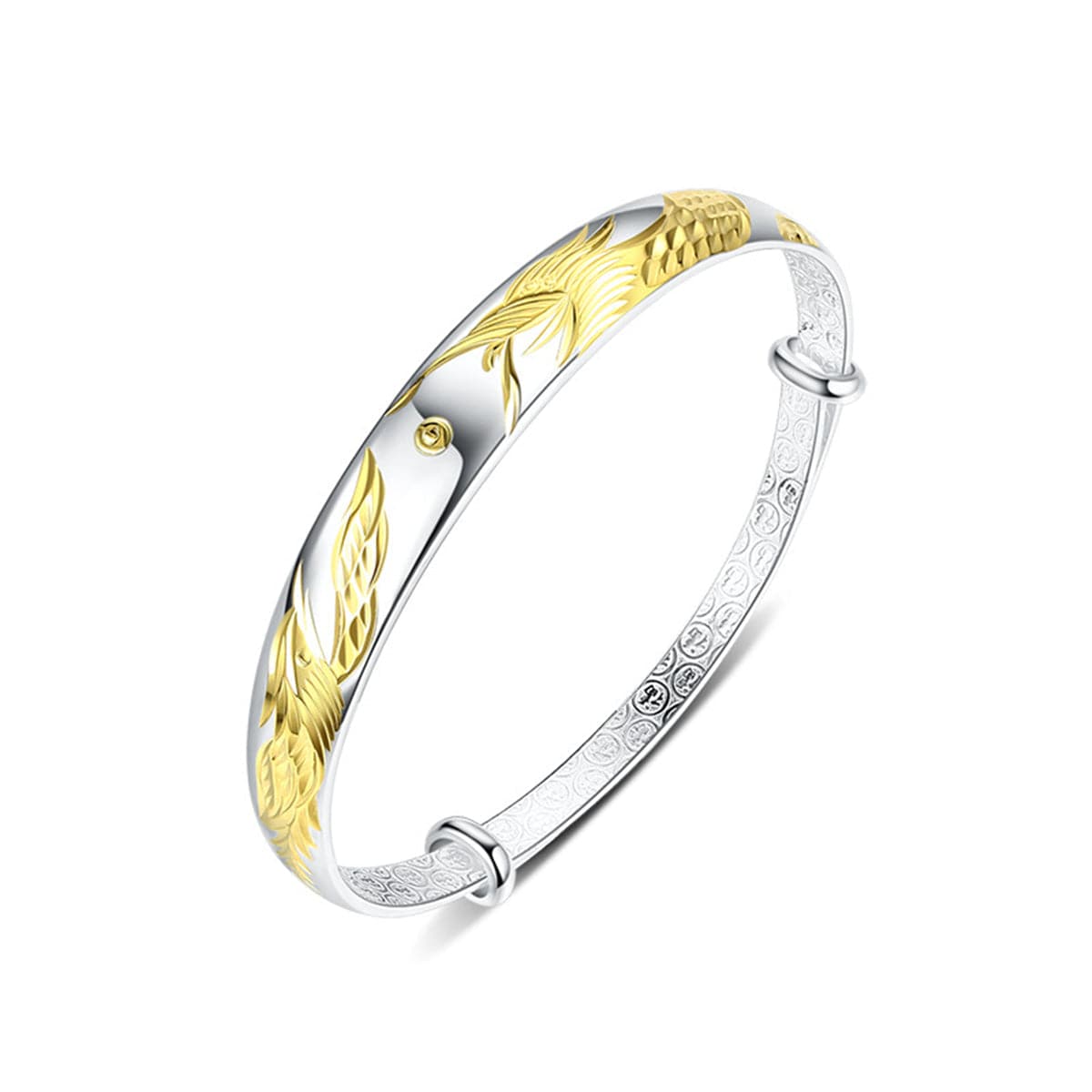 Two-Tone Phoenix Adjustable Bangle