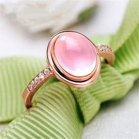 Pink Opal & cubic zirconia Adjustable Ring - streetregion