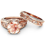 Champagne Crystal & cubic zirconia Ring Set - streetregion