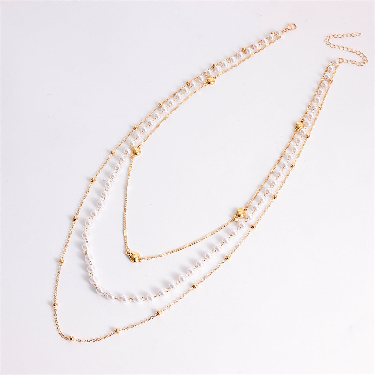 Pearl and 18K Gold-Plated Layered Necklace, gold pendant necklace for women, elegant gift for her, lifestyle look