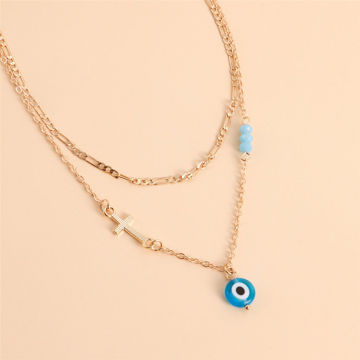 Turquoise & Cubic Zirconia 18K Gold-Plated Evil Eye Pendant Necklace