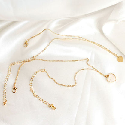 18K Gold-Plated Heart and Round Pendant Necklace Set, jewelry gift sets for women, dainty minimalist design, lifestyle look