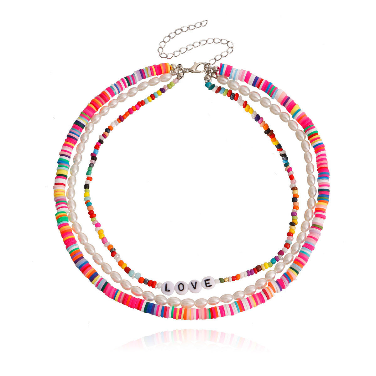 Howlite & Pearl 'Love' Layered Necklace