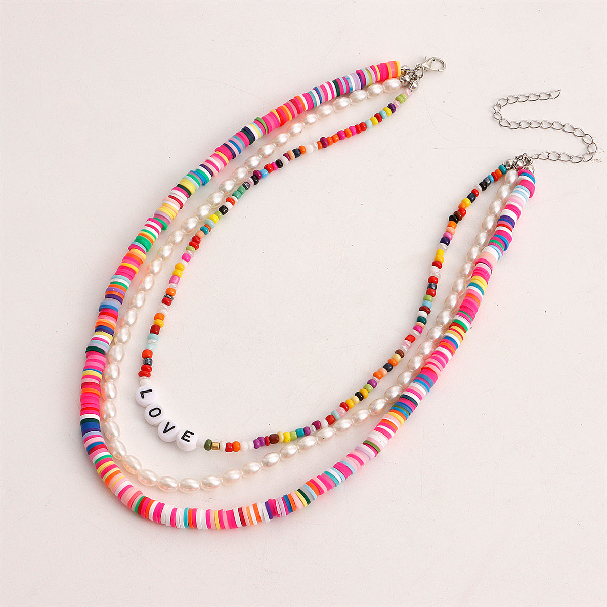 Howlite & Pearl 'Love' Layered Necklace