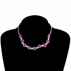 Purple Howlite & Pearl Mum Station Necklace