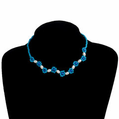 Blue Howlite & Pearl Mum Station Necklace