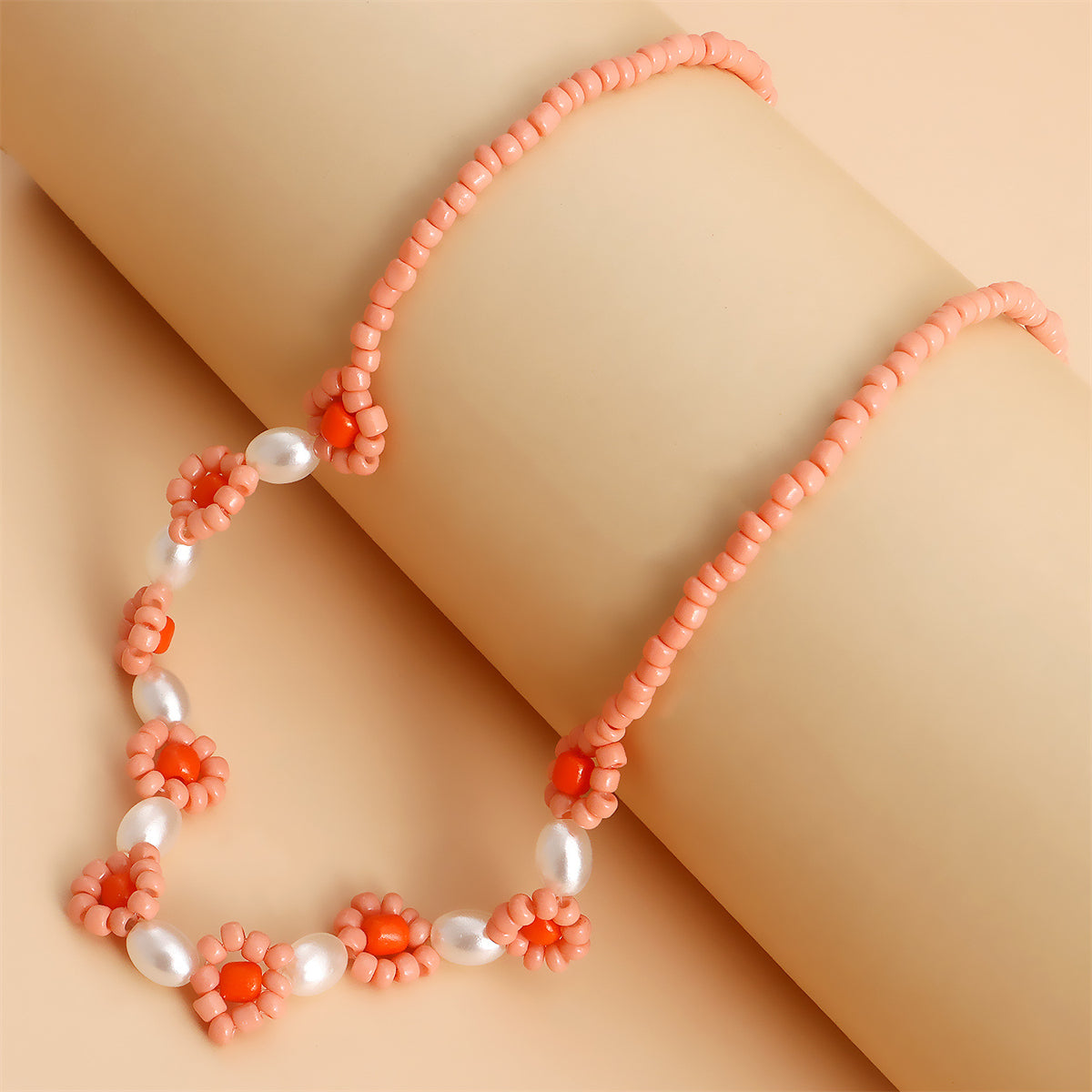 Pink Howlite & Pearl Mum Station Necklace