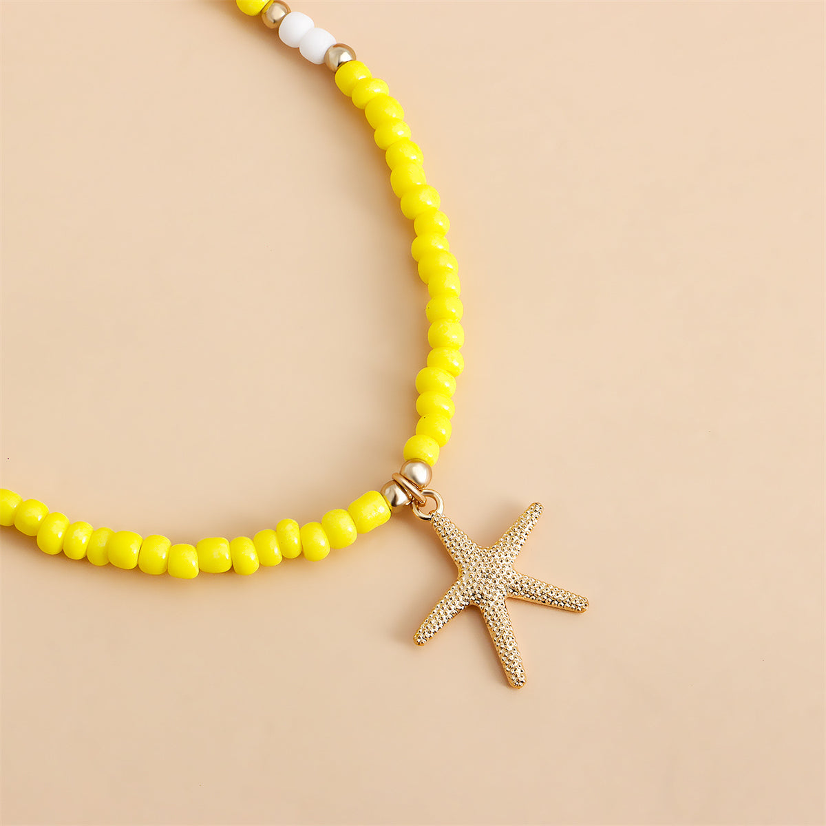 Yellow Howlite & 18K Gold-Plated Starfish Pendant Necklace