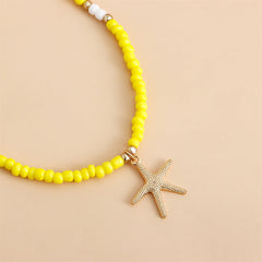 Yellow Howlite & 18K Gold-Plated Starfish Pendant Necklace