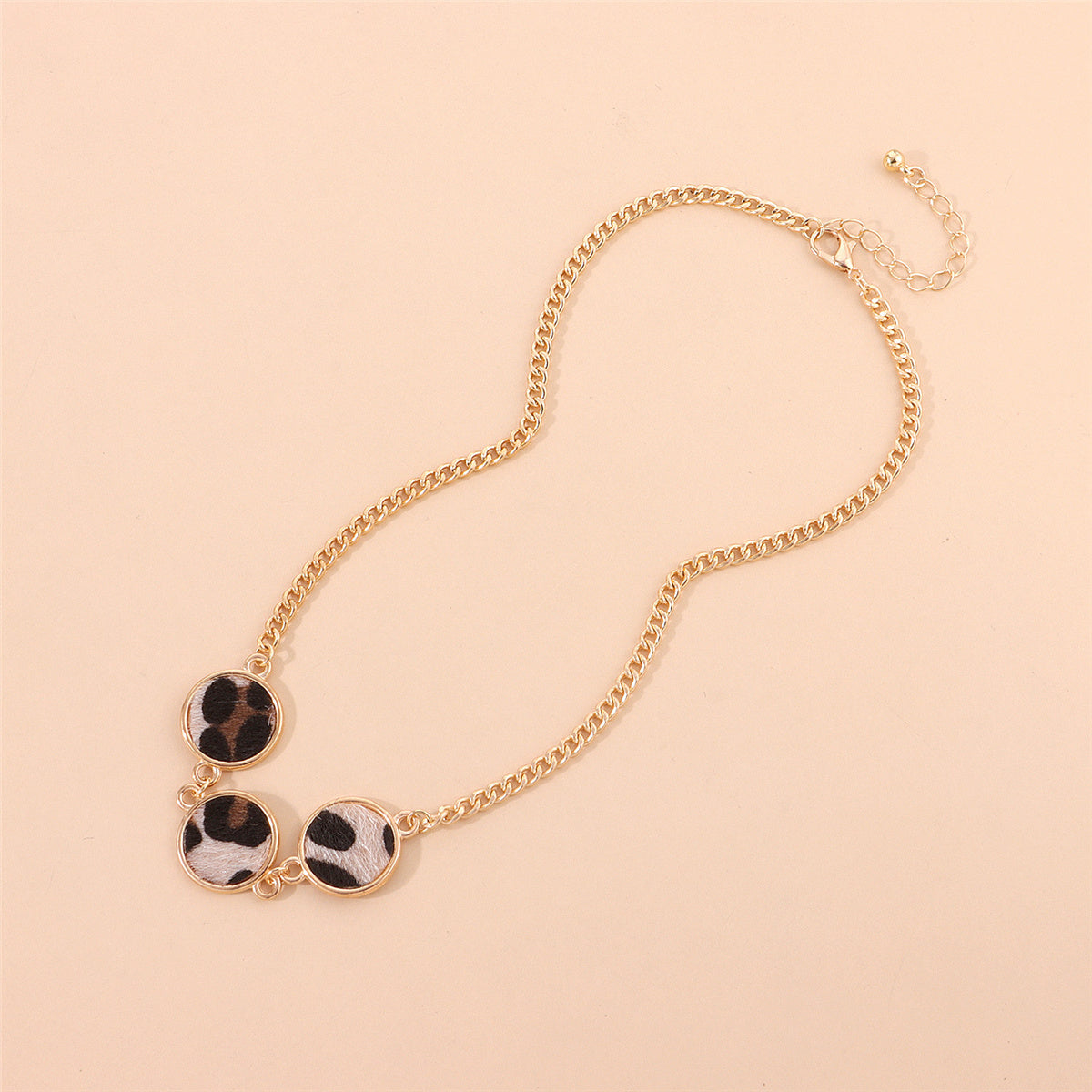Polystyrene and 18K Gold-Plated Tri-Round Pendant Necklace, gold pendant necklace for women, lifestyle look