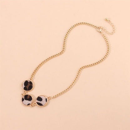 Polystyrene and 18K Gold-Plated Tri-Round Pendant Necklace, gold pendant necklace for women, lifestyle look
