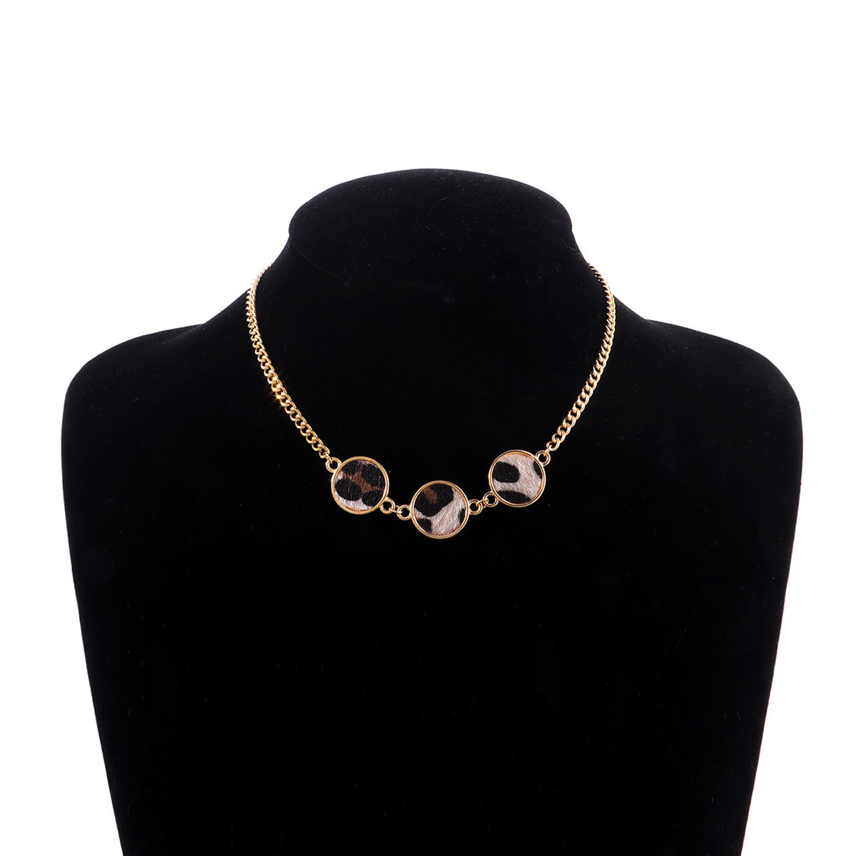 Polystyrene and 18K Gold-Plated Tri-Round Pendant Necklace, gold pendant necklace for women, styled look