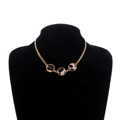 Polystyrene and 18K Gold-Plated Tri-Round Pendant Necklace, gold pendant necklace for women, styled look