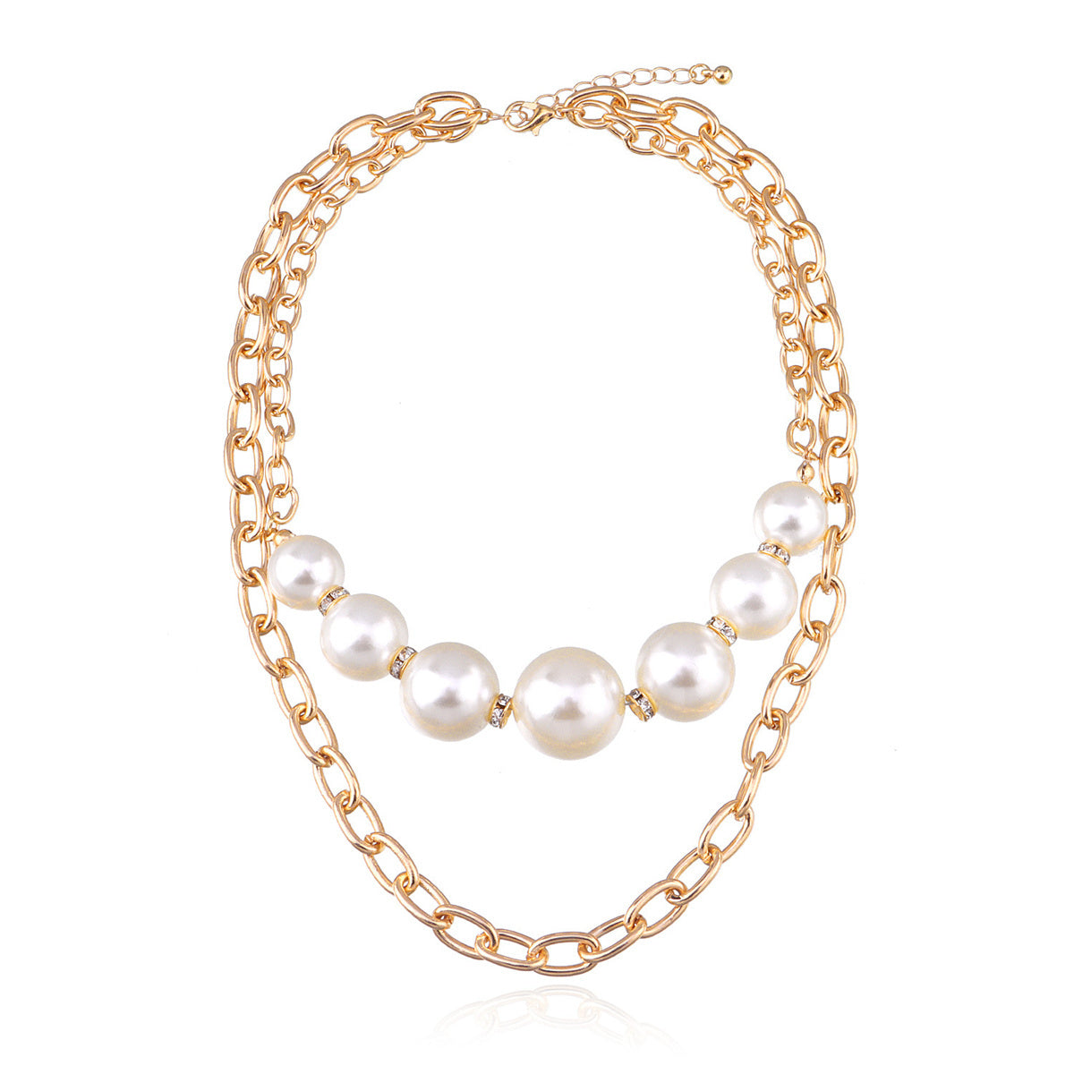 Pearl & Cubic Zirconia 18K Gold-Plated Layered Pendant Necklace