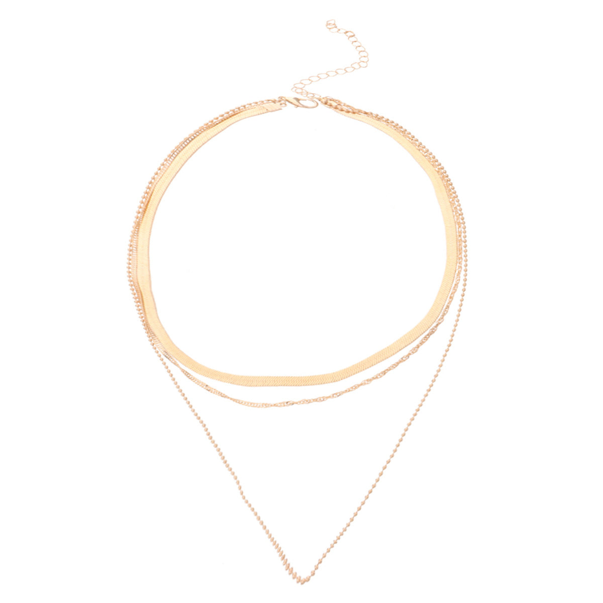 18K Gold-Plated Snake Chain Layered Necklace, gold pendant necklace for women, dainty minimalist design, lifestyle look