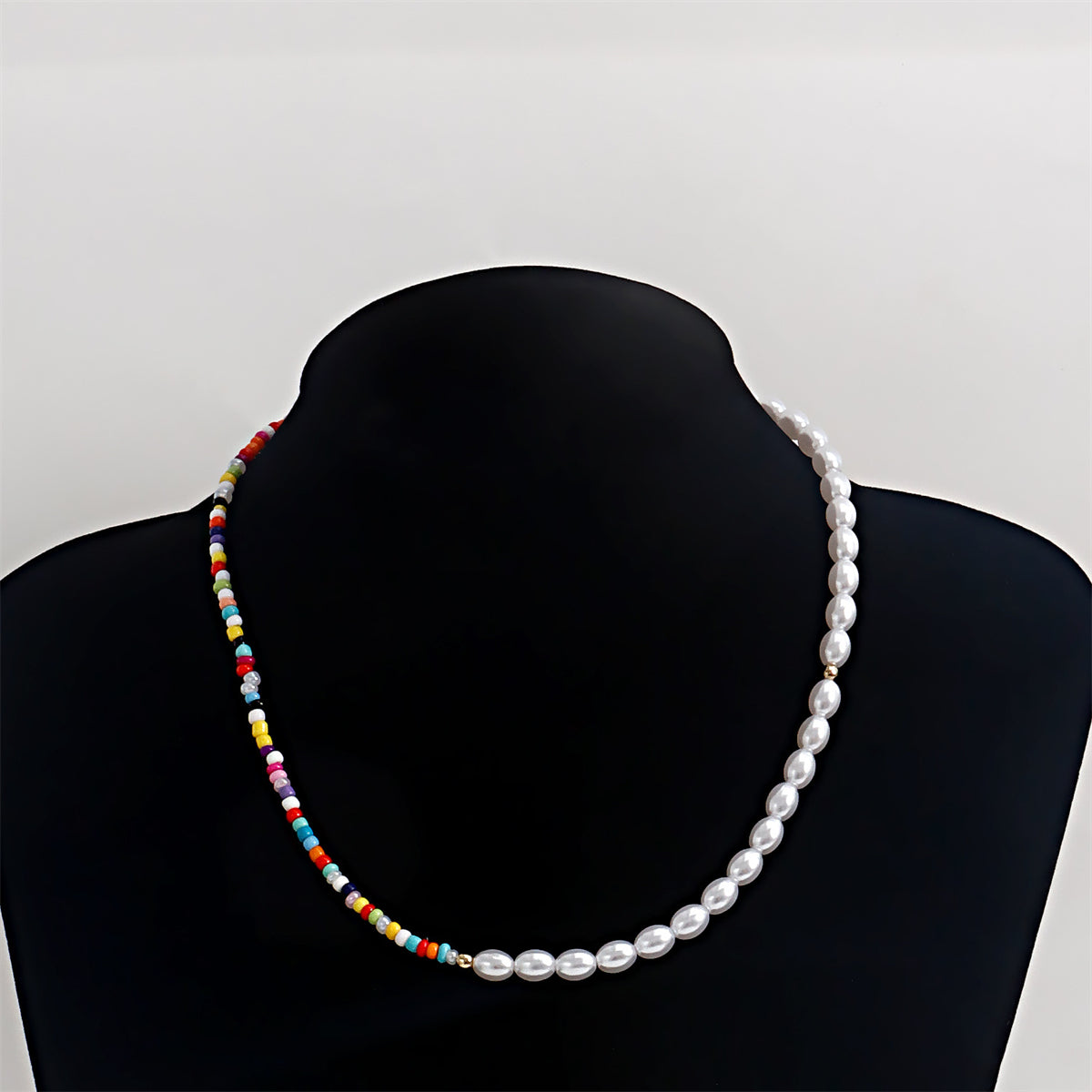 Pink Multicolor Howlite & Pearl Necklace
