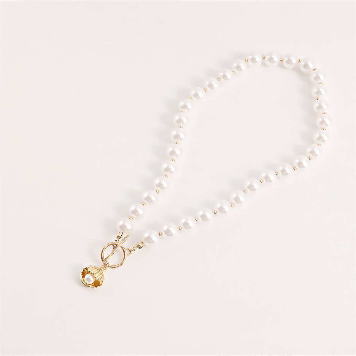 Pearl & 18K Gold-Plated Shell Pendant Necklace