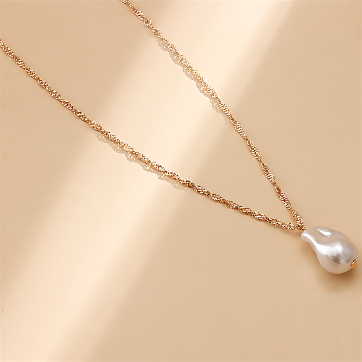 Pearl and Turquoise 18K Gold-Plated Heart Pendant Layered Necklace, jewelry gift sets for women, lifestyle look