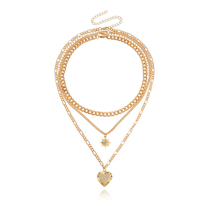 Pearl and Cubic Zirconia Star Heart Pendant Necklace - Set Of Three, jewelry gift sets for women, lifestyle look