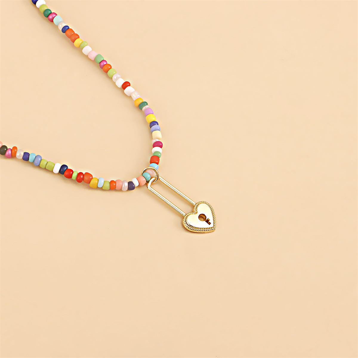 Multicolor Howlite and Pearl 18K Gold-Plated Heart Pendant Necklace Set, jewelry gift sets for women, styled look