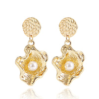 Pearl & 18k Gold-Plated Shell Drop Earrings
