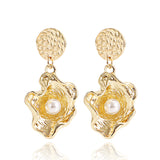 Pearl & 18k Gold-Plated Shell Drop Earrings