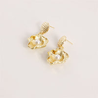 Pearl & 18k Gold-Plated Shell Drop Earrings