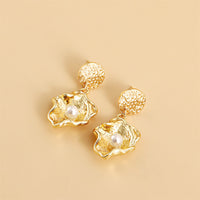 Pearl & 18k Gold-Plated Shell Drop Earrings