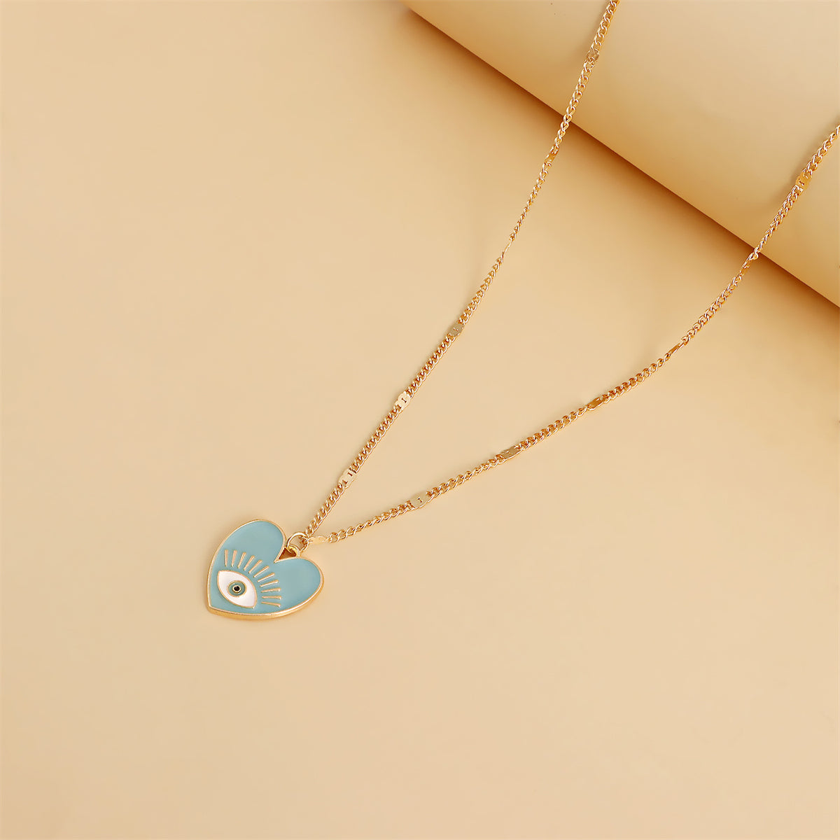 Aqua and Cubic Zirconia Heart Sun Pendant Necklace Set, jewelry gift sets for women, botanical inspired, styled look