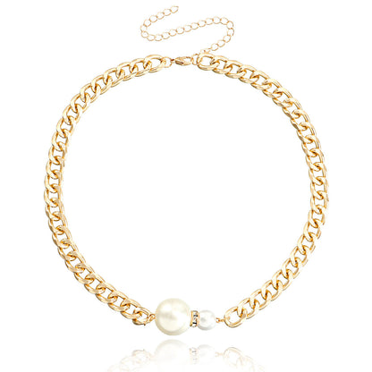 Pearl and Cubic Zirconia 18K Gold-Plated Pendant Necklace, gold pendant necklace for women, lifestyle look
