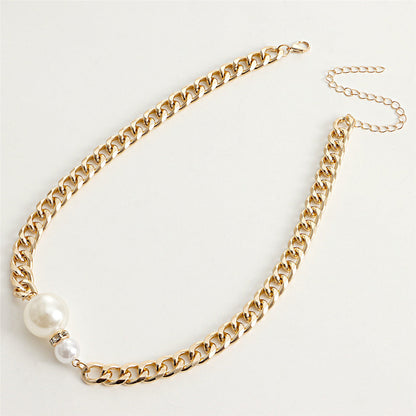 Pearl and Cubic Zirconia 18K Gold-Plated Pendant Necklace, gold pendant necklace for women, styled look