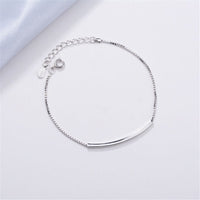 Silvertone Curved Bar Bracelet
