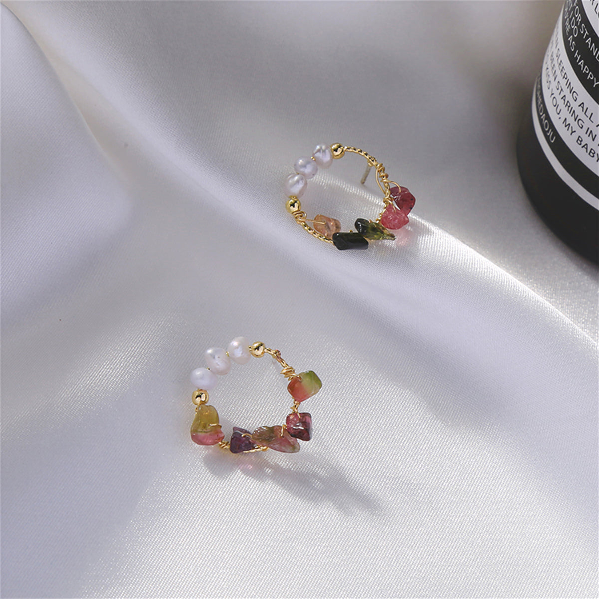 Oré & Pearl 18K Gold-Plated Stud Earrings