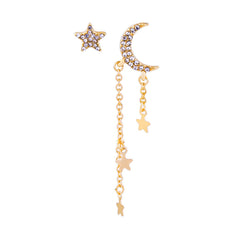 Cubic Zirconia & 18K Gold-Plated Star Stud & Drop Earrings