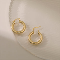 18K Gold-Plated Smooth Tube Huggie Earrings