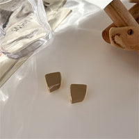 Light Brown & 18k Gold-Plated Twisted Bezel Stud Earrings