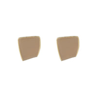 Light Brown & 18k Gold-Plated Twisted Bezel Stud Earrings
