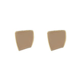 Light Brown & 18k Gold-Plated Twisted Bezel Stud Earrings