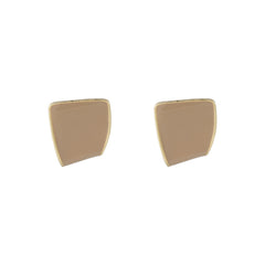 Light Brown & 18K Gold-Plated Twisted Bezel Stud Earrings