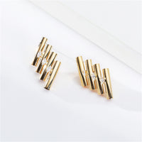 Crystal & 18k Gold-Plated Tube Marquise Trio Stud Earrings