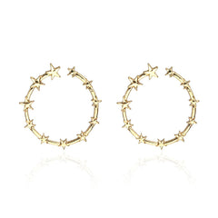 18K Gold-Plated Star Hoop Earrings