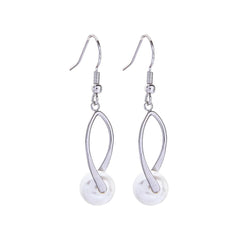 Pearl & Silver-Plated Twisted Drop Earrings
