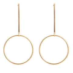 18K Gold-Plated Open Circle Drop Earrings