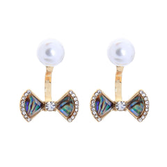 Pearl & Abalone Shell 18K Gold-Plated Ear Jackets