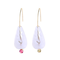 Cubic Zirconia & Pearl 18k Gold-Plated Hook Drop Earrings
