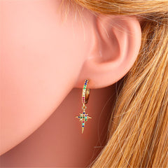 Cubic Zirconia & 18K Gold-Plated Star Drop Earrings