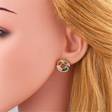 Crystal & Goldtone Stud Earrings