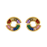 Crystal & Goldtone Stud Earrings